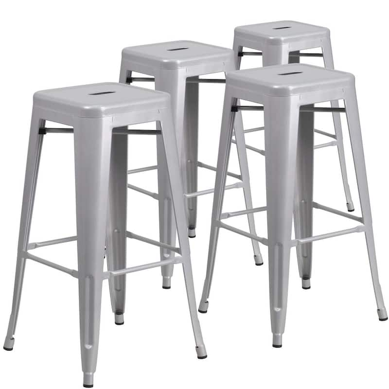 Stackable Metal Outdoor Bar Stool (4-Pack)