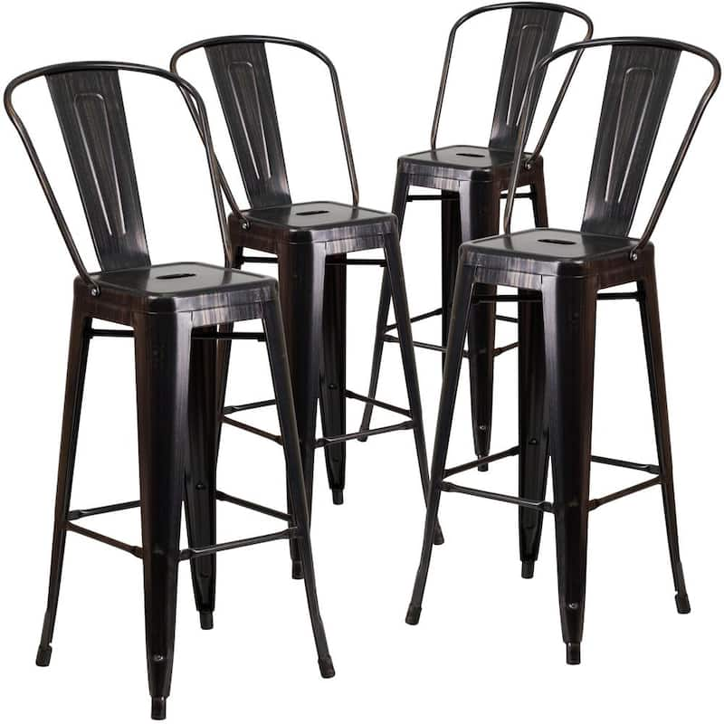 Metal Outdoor Bar Stool (4-Pack)