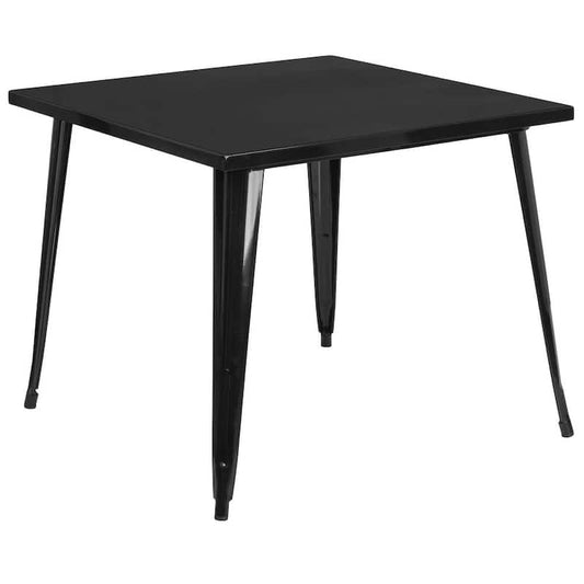 Black Square Metal Outdoor Bistro Table