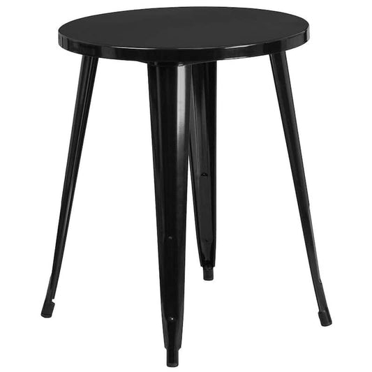 Black Round Metal Outdoor Bistro Table