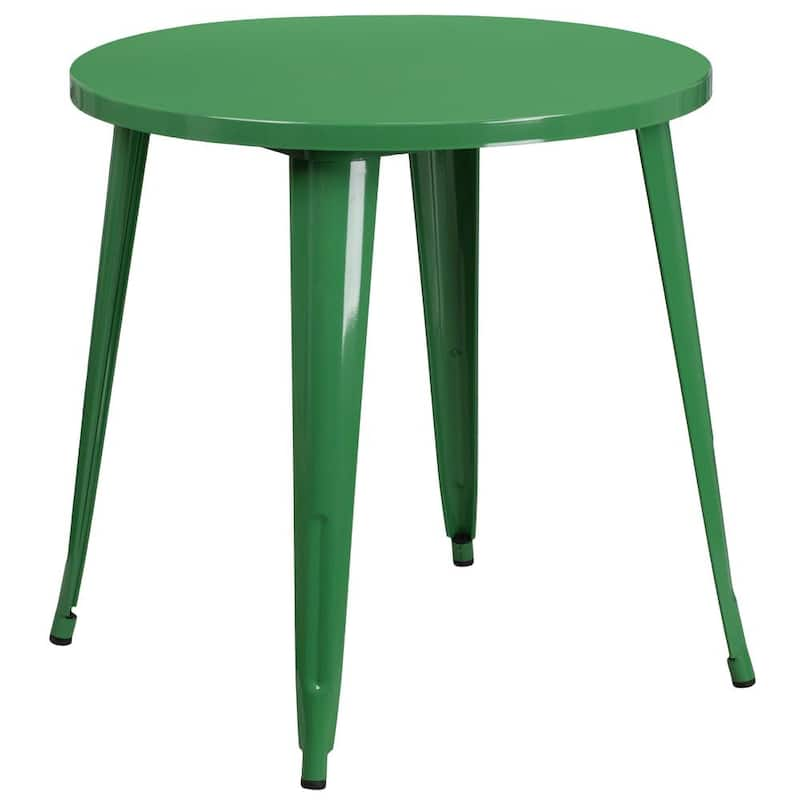 Green Round Metal Outdoor Bistro Table