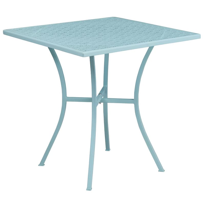 Sky Blue Square Metal Outdoor Bistro Table