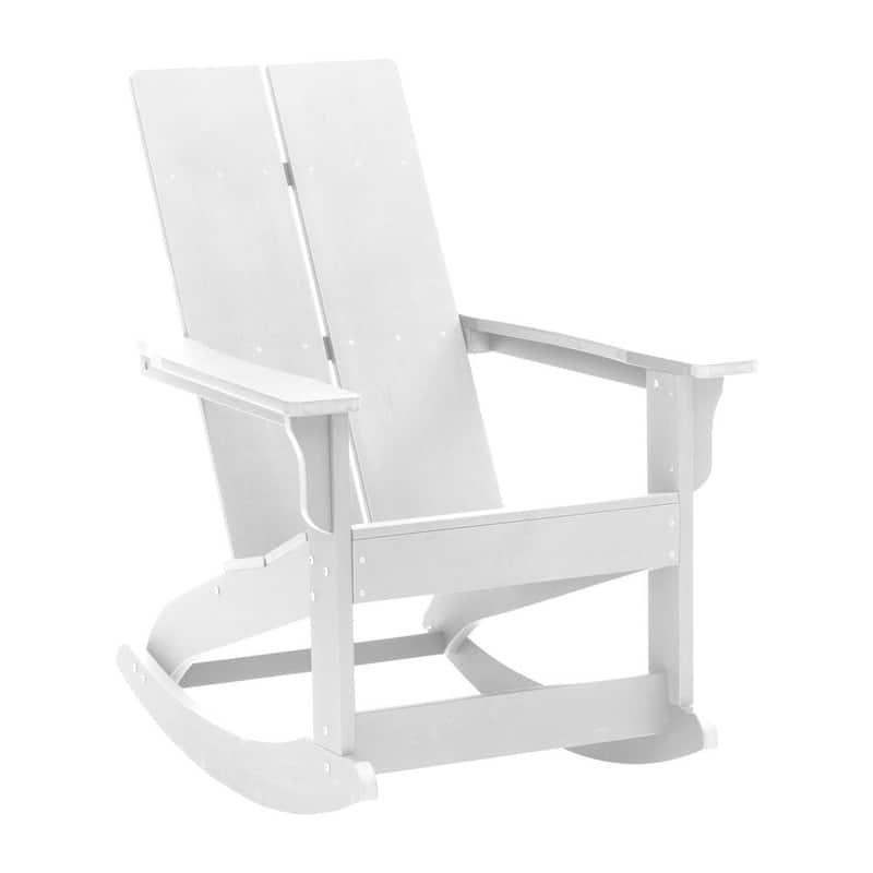 White Plastic Outdoor Rocking Chair