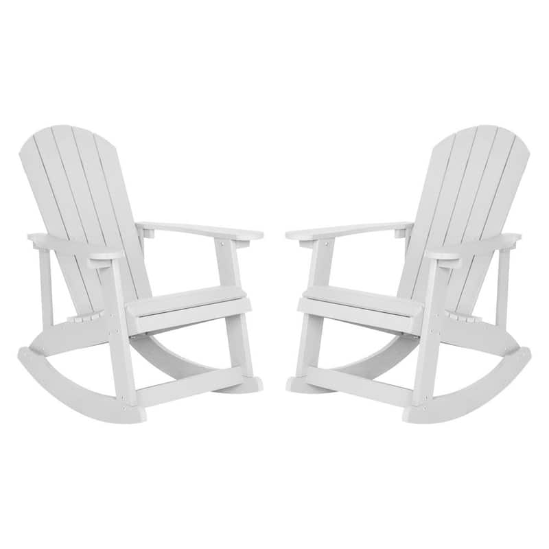 White Plastic Outdoor Rocking Chair