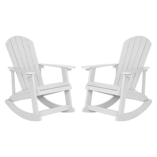 White Plastic Outdoor Rocking Chair