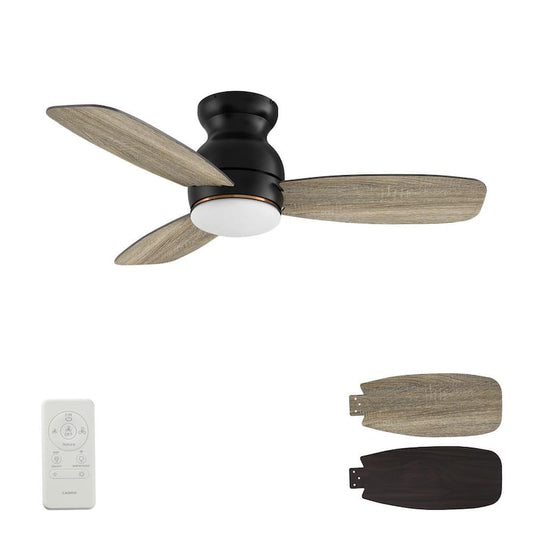 Trendsetter 44 in. Dimmable LED Indoor/Outdoor Black Smart Ceiling Fan with Light and Remote, Works w/Alexa/Google Home