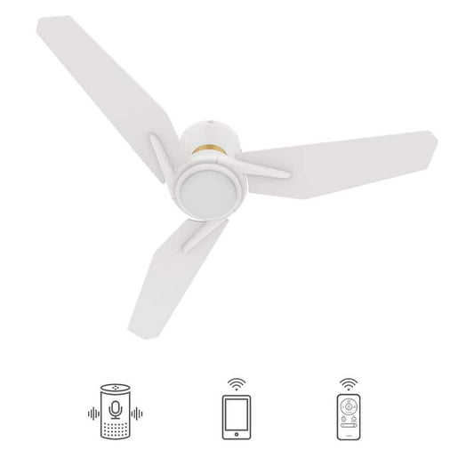 Tilbury 48 in. Integrated LED Indoor/Outdoor White Smart Ceiling Fan with Light and Remote, Works with Alexa/Google Home