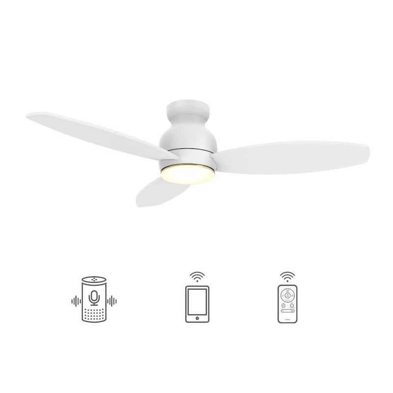 Trendsetter 52 in. Dimmable LED Indoor/Outdoor White Smart Ceiling Fan with Light and Remote, Works w/Alexa/Google Home