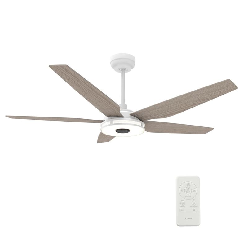 Explorer 52 in. Indoor/Outdoor White Smart Ceiling Fan, Dimmable LED Light and Remote, Works with Alexa/Google Home/Siri