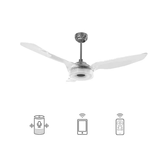 Icebreaker 56 in. Indoor/Outdoor Silver Smart Ceiling Fan,Dimmable LED Light(Set of 2),Works with Alexa/Google Home/Siri