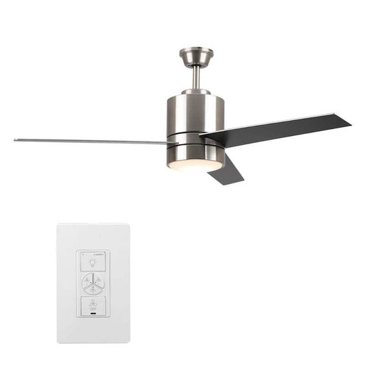 Ranger 52 in. Integrated LED Indoor Silver Smart Ceiling Fan with Light Kit and Wall Control, Works w/Alexa/Google Home