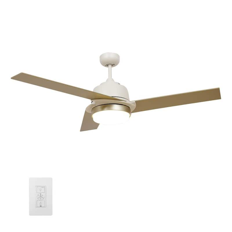 Addison 52 in. Integrated LED Indoor White Smart Ceiling Fan with Light Kit and Wall Control, Works w/Alexa/Google Home