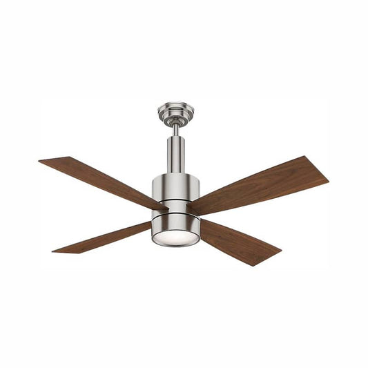 Bullet 54 in. Integrated LED Indoor Brushed Nickel Ceiling Fan with Light and Wall Control