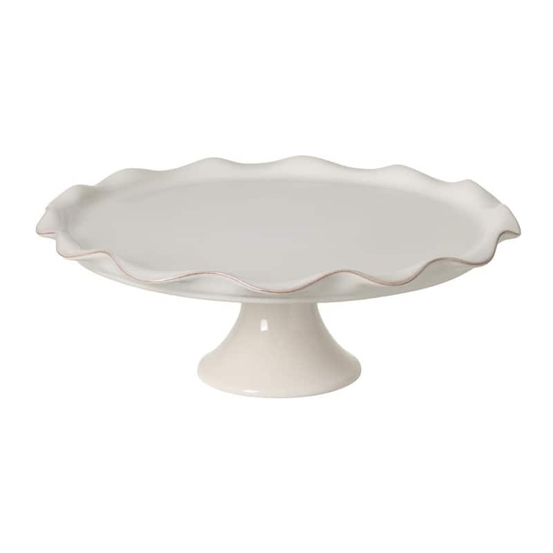 Cook and Host Ruffled 1-Tier White Cake Plate