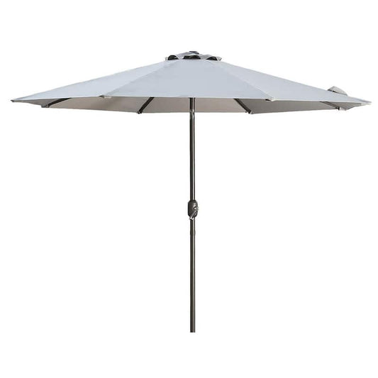 9 ft. Aluminum Market Tilt Patio Umbrella in Franch Grey