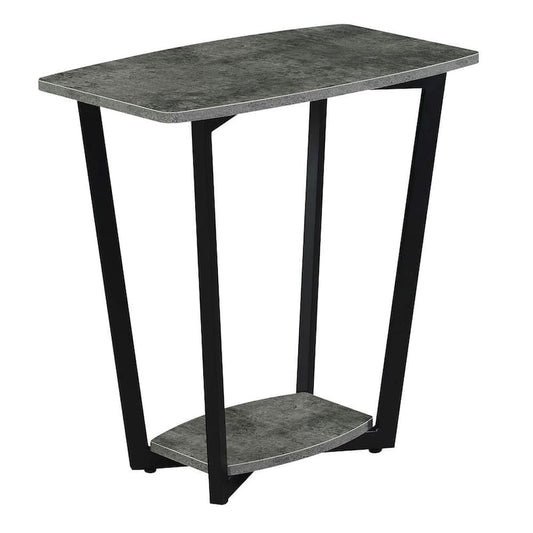 Graystone 23.75 in Cement/Black Short Rectangle Particle Board End Table with Shelf