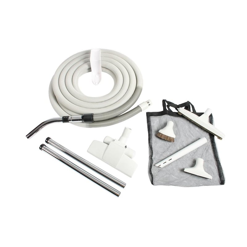 Premium Gray Attachment Kit with 35 ft. Hose for Central Vacuums