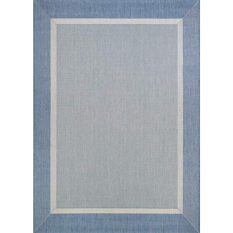 Recife Stria Texture Champagne-Blue 9 ft. x 13 ft. Indoor/Outdoor Area Rug