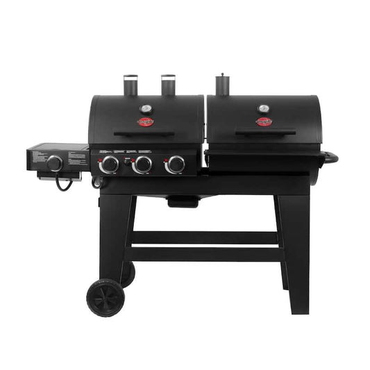 Double Play 1,260 sq., in. 3-Burner Gas and Charcoal Grill in Black