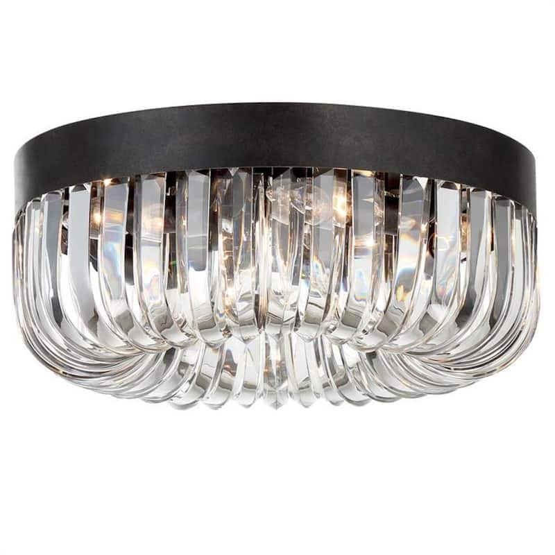 Alister 15 in. 5-Light Charcoal Bronze Flush Mount