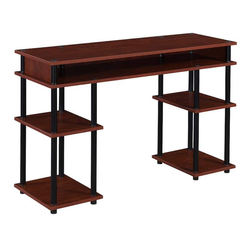 Designs2Go 47.25 in. W Cherry and Black No Tools Student Desk