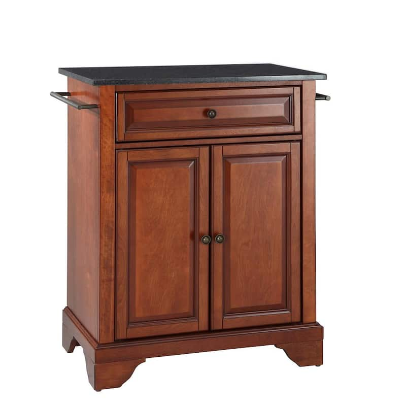 Lafayette Cherry Portable Kitchen Island with Granite Top