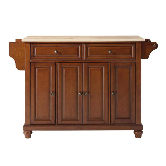 Cambridge Cherry Kitchen Island with Wood Top