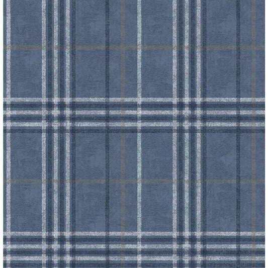 Rockefeller Navy Plaid Paper Strippable Roll (Covers 56.4 sq. ft.)