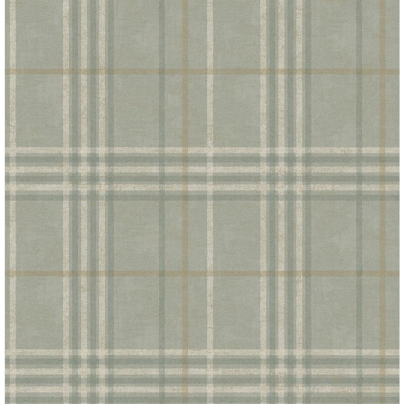 Rockefeller Sage Plaid Paper Strippable Wallpaper (Covers 56.4 sq. ft.)