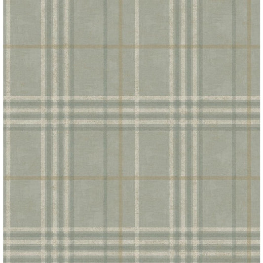 Rockefeller Sage Plaid Paper Strippable Wallpaper (Covers 56.4 sq. ft.)