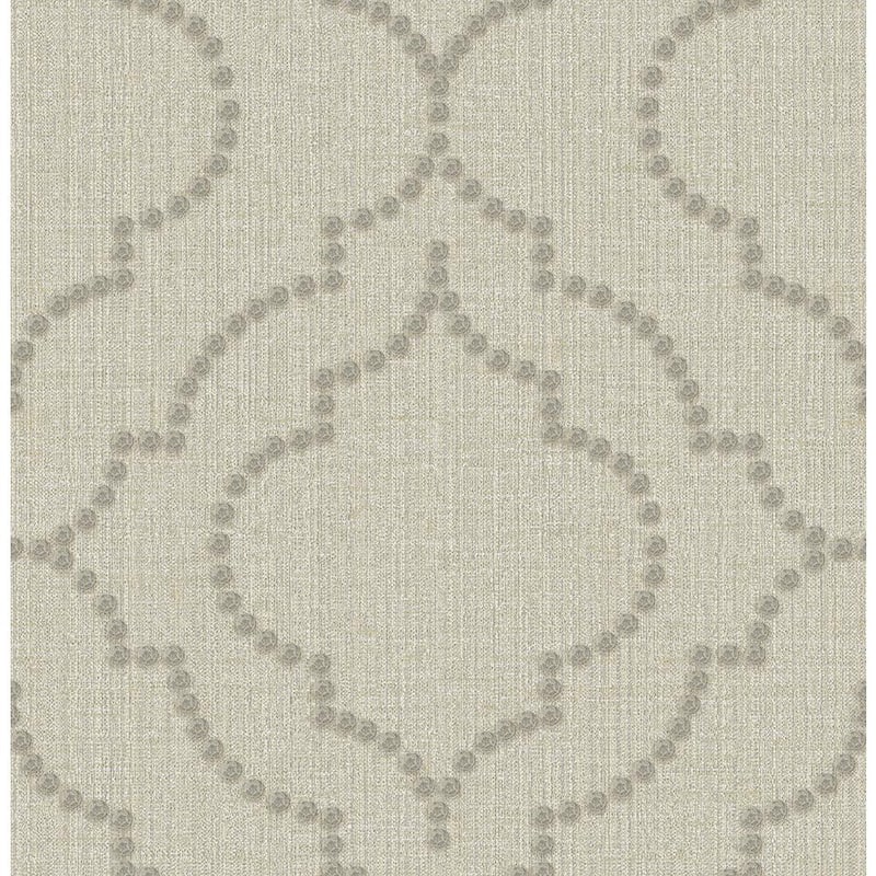 Chelsea Taupe Quatrefoil Paper Strippable Roll Wallpaper (Covers 56.4 sq. ft.)