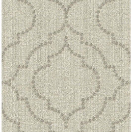 Chelsea Taupe Quatrefoil Paper Strippable Roll Wallpaper (Covers 56.4 sq. ft.)