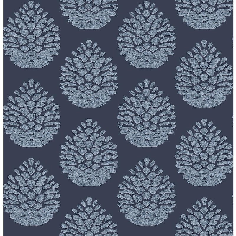 Totem Blue Pinecone Paper Strippable Roll (Covers 56.4 sq. ft.)