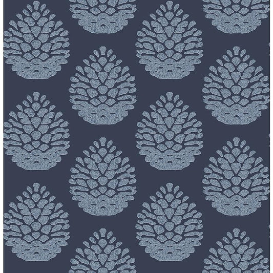 Totem Blue Pinecone Paper Strippable Roll (Covers 56.4 sq. ft.)