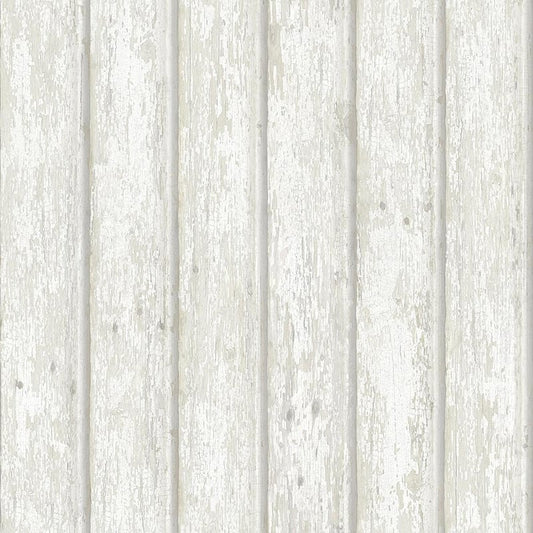 Jack White Weathered Clapboards White Paper Strippable Roll (Covers 56.4 sq. ft.)