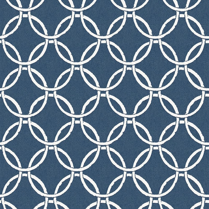 Quelala Navy Ring Ogee Wallpaper