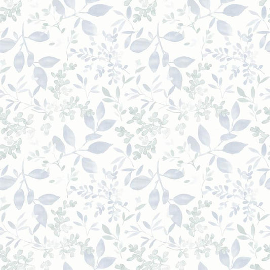 Tinker Light Blue Woodland Botanical Wallpaper