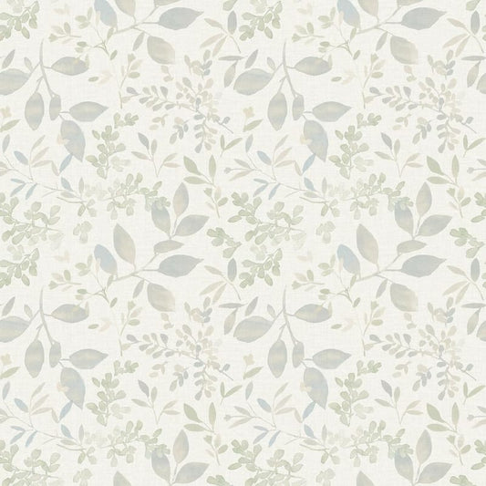 Tinker Teal Woodland Botanical Wallpaper