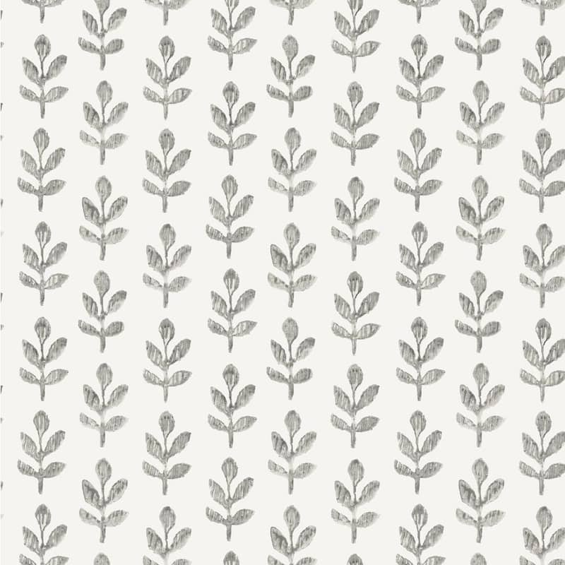 Whiskers Dark Grey Leaf Wallpaper