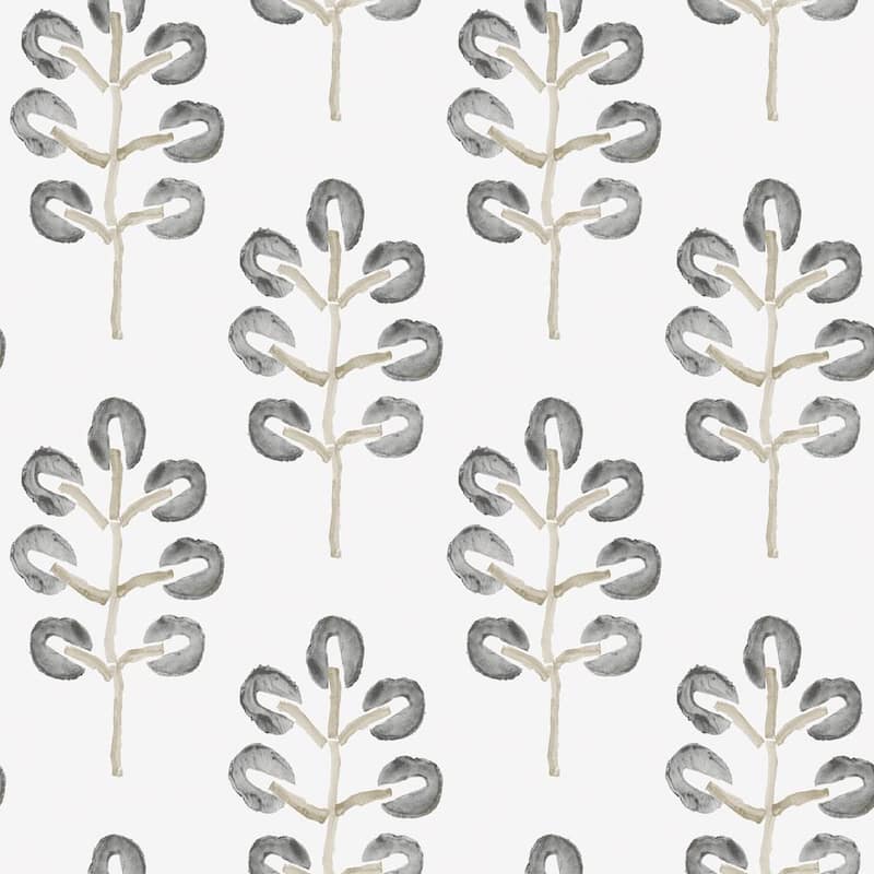 Plum Tree Black Botanical Matte Pre-Pasted Paper Strippable Wallpaper