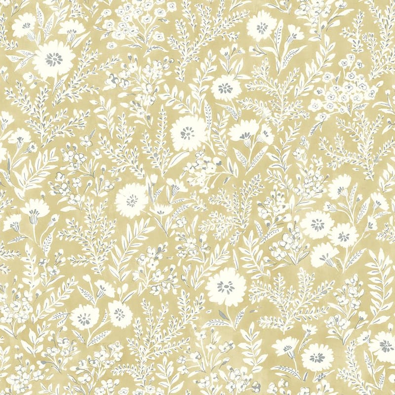 Agathon Wheat Floral Pre-Pasted Paper Wallpaper Roll