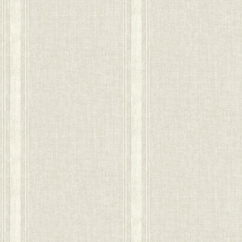 Linette Beige Fabric Stripe Matte Pre-pasted Paper Wallpaper