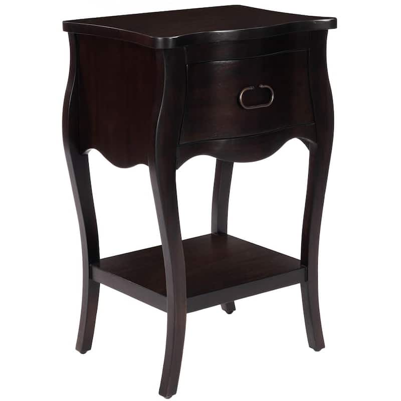 Rochelle 1-Drawer Brown Nightstand 28.0 in. H x 18.0 in. W x 14.25 in. D