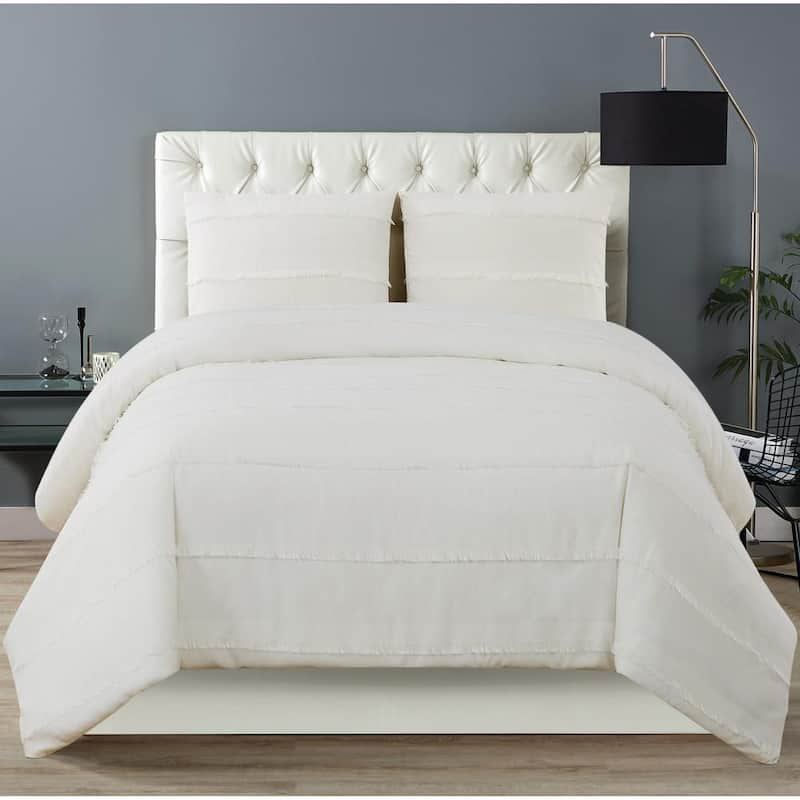 Kristen 3-Piece Full/Queen Duvet Cover Set in White