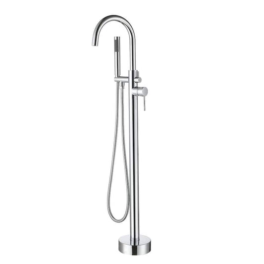 Single-Handle Floor Mounted Claw Foot Freestanding Tub Faucet in Chrome