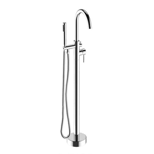 Single-Handle Floor Mounted Claw Foot Freestanding Tub Faucet in Chrome