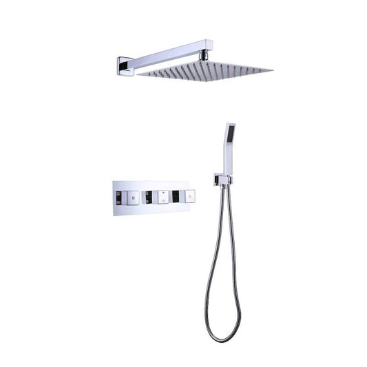 1-Spray Patterns with 2 GPM 10 in. Wall Mount 360¡ã High Pressure Dual Shower Heads in Chrome