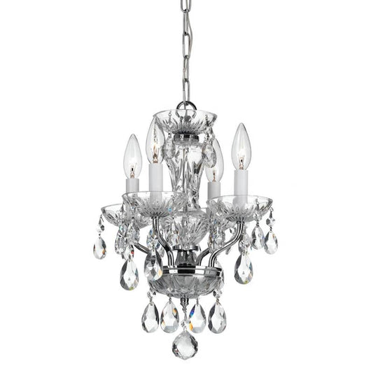 Traditional Crystal 4-Light Chrome Mini Chandelier