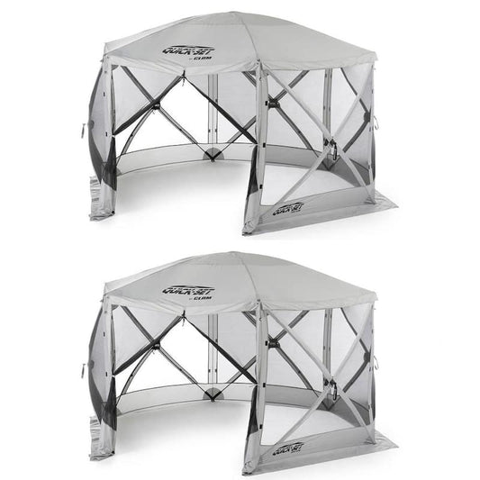 Quick Set Escape Portable Camping Tent Canopy Shelter, Gray (2 Pack)