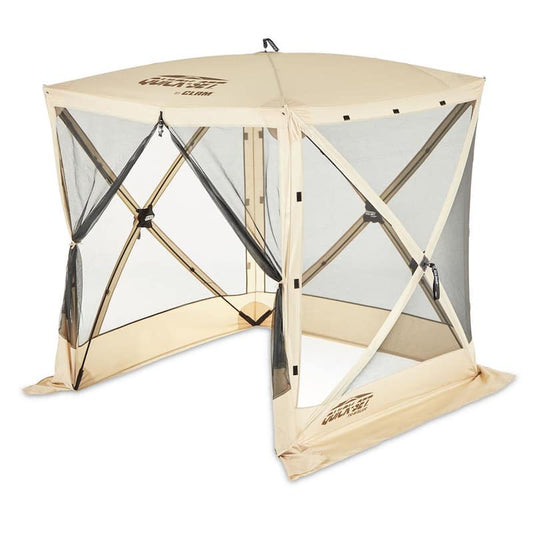 Quick-Set Traveler Portable Tan Camping Outdoor Gazebo Canopy Shelter